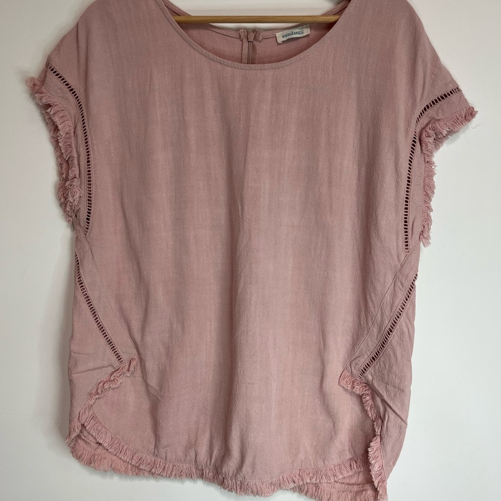 Sundance Blush Fringed Blouse